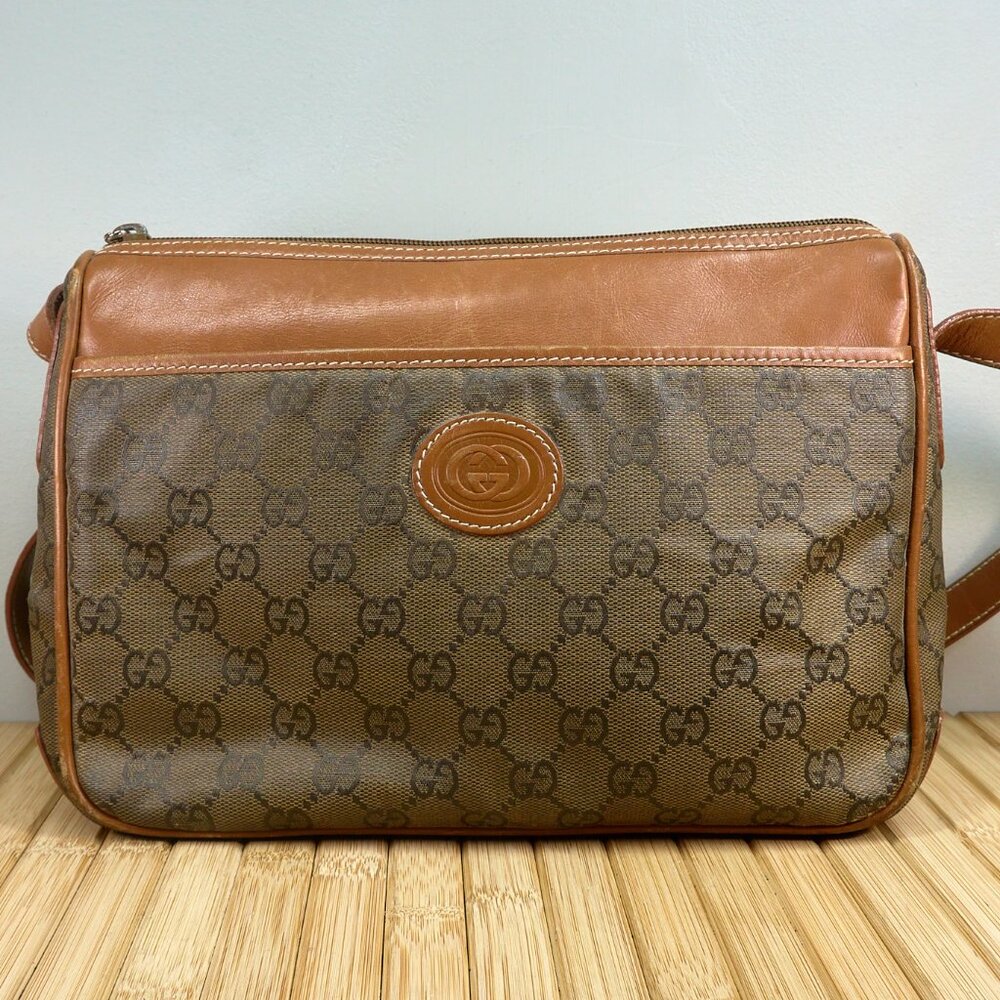 GUCCI GG Supreme Authentic Vintage 80s Collectible Crossbody Bag, Made in Italy